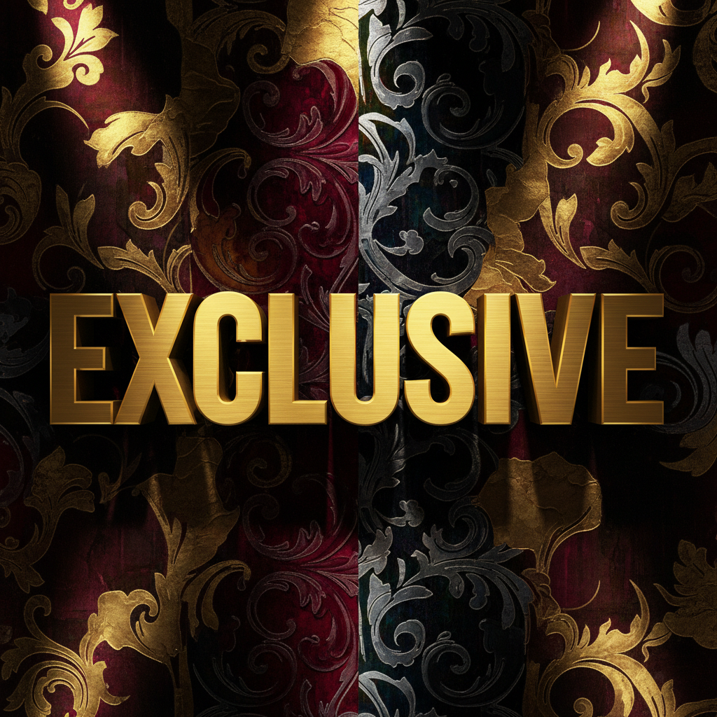 a square image with luxury and eye catching background with HUGE "EXCLUSIVE"