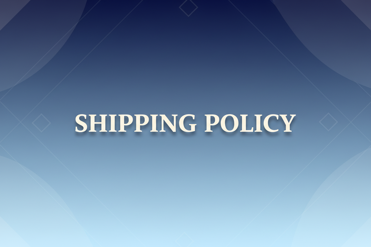 no image needed, just a beautiful background with word "shipping policy" in suitable size and font.