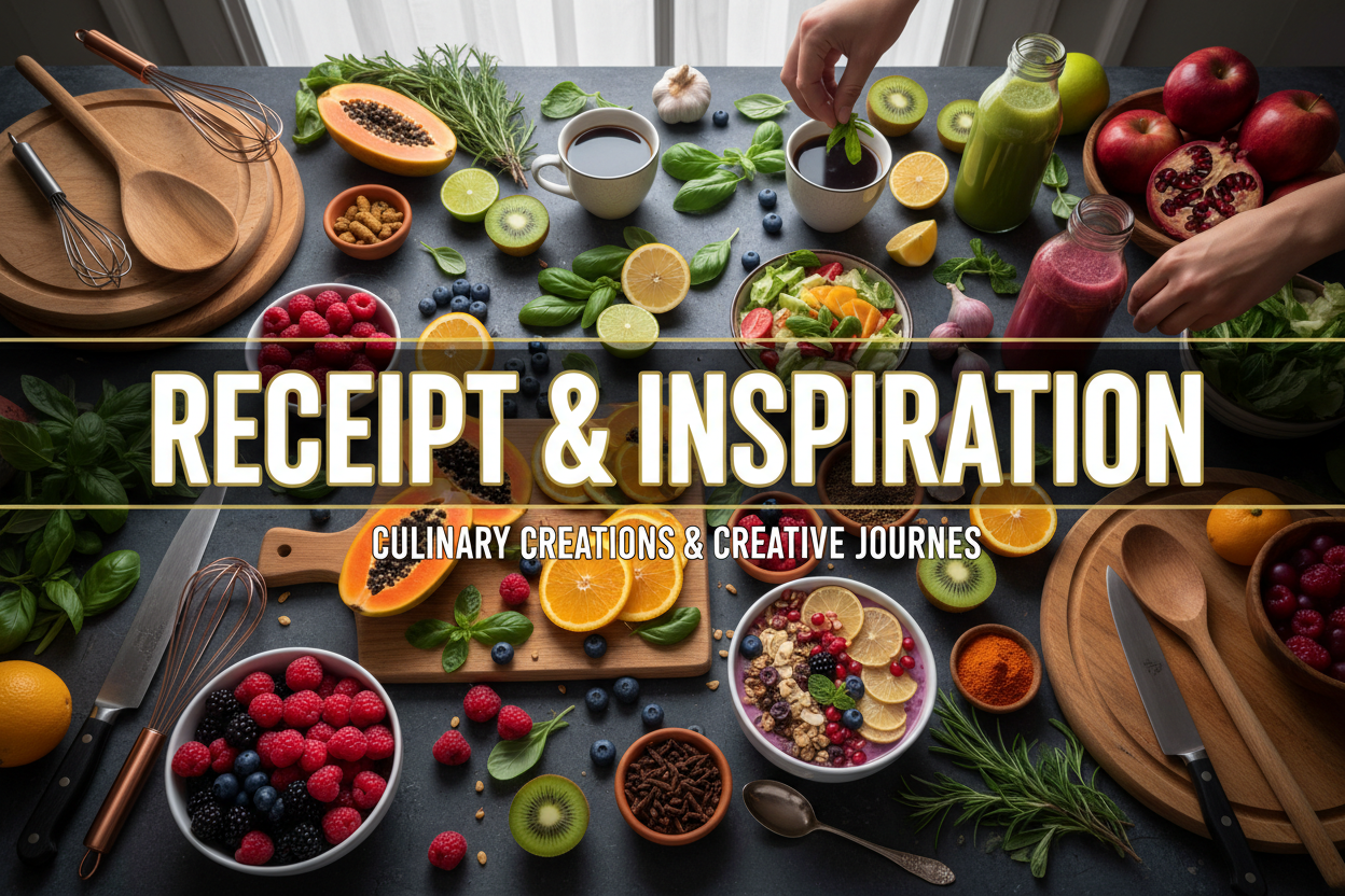 the background should be something related to food and drinks, or cooking, and one of the main element is fruits. 